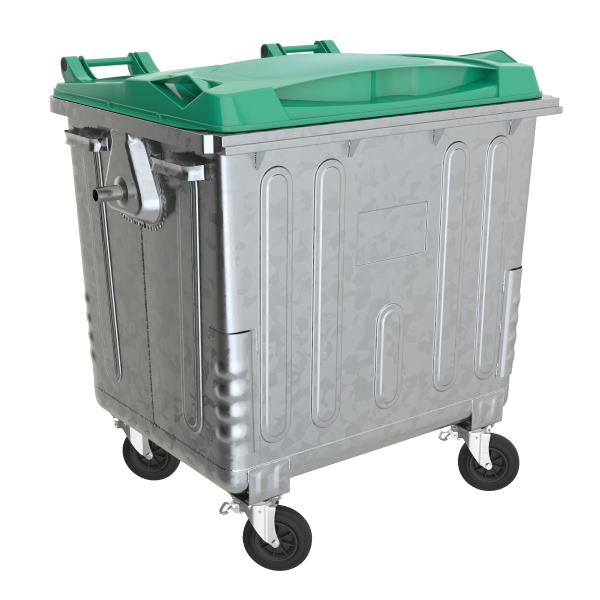 Контейнер для сміття 1100 літрів ЮА ПРО, металевий, плоска кришка